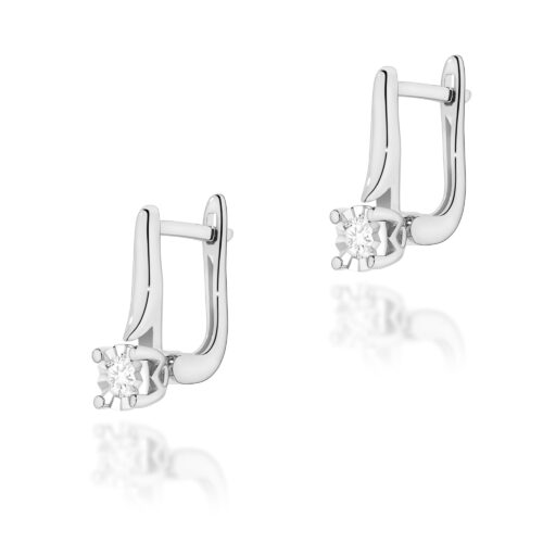 Kolczyki K0065 Diament 2 x 0,08ct białe złoto