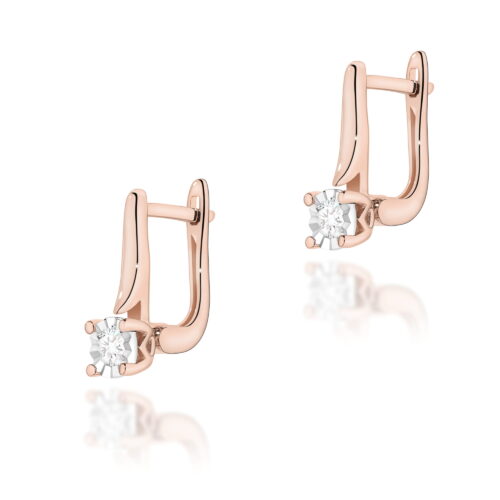Kolczyki K0065 Diament 2 x 0,08ct różowe złoto
