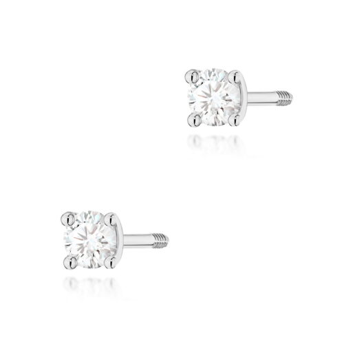 Kolczyki K0066 Diament 2 x 0,04ct białe złoto sztyft zakręcany