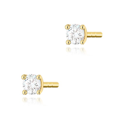 Kolczyki K0066 Diament 2 x 0,04ct żółte złoto