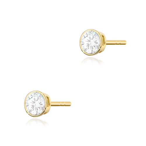 Kolczyki K0067 Diament 2 x 0,10ct żółte złoto