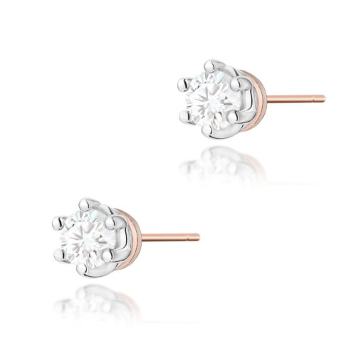 Kolczyki K0068 Diament 2 x 0,15ct różowe złoto