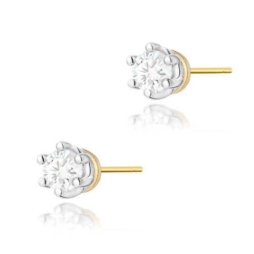 Kolczyki K0068 Diament 2 x 0,15ct żółte złoto