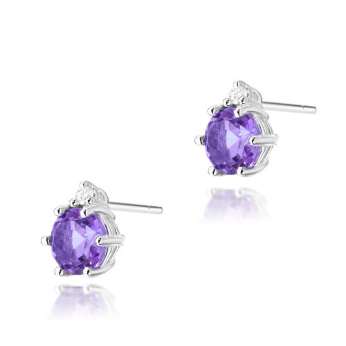 Kolczyki K0076 Ametyst 2 x 0,50ct białe złoto