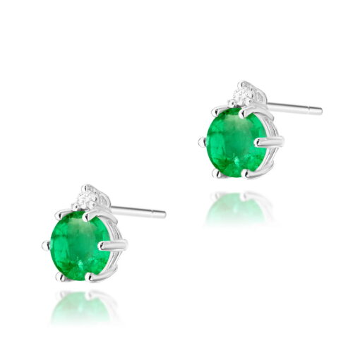 Kolczyki K0076 Szmaragd 2 x 0,50ct białe złoto