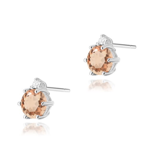 Kolczyki K0076 Morganit 2 x 0,40ct białe złoto