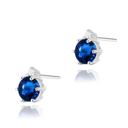 Kolczyki K0076 Szafir 2 x 0,50ct białe złoto