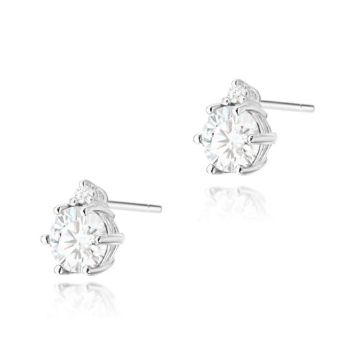 Kolczyki K0076 Biały Szafir 2 x 0,60ct białe złoto