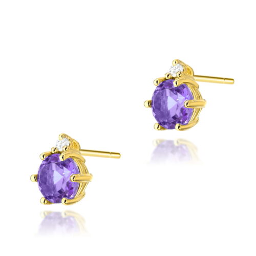 Kolczyki K0076 Ametyst 2 x 0,50ct żółte złoto
