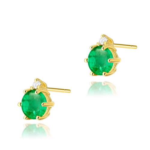 Kolczyki K0076 Szmaragd 2 x 0,50ct żółte złoto