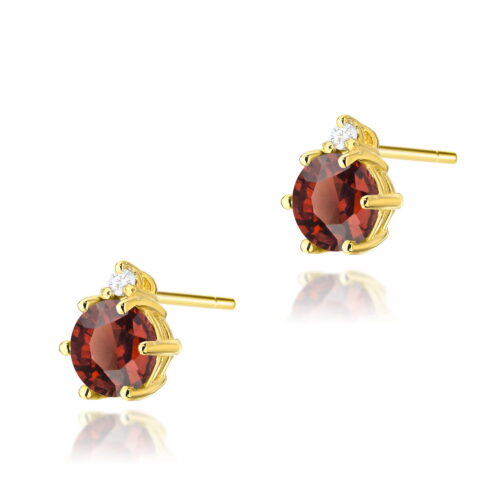 Kolczyki K0076 Granat 2 x 0,60ct żółte złoto