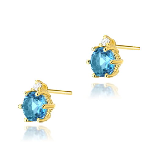 Kolczyki K0076 Topaz Swiss 2 x 0,50ct żółte złoto