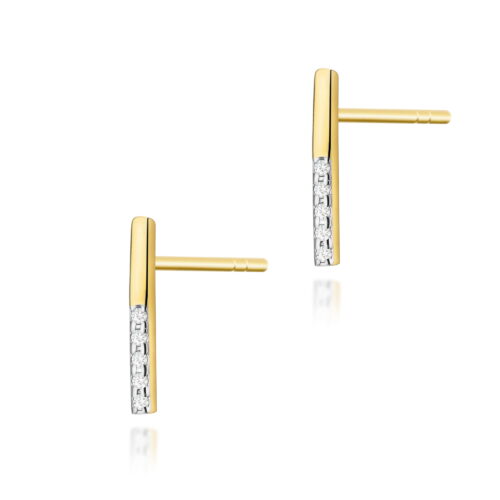 Kolczyki K0077 z diamentami żółte złoto