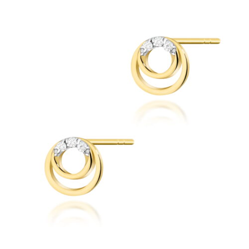 Kolczyki K0078 z diamentami żółte złoto