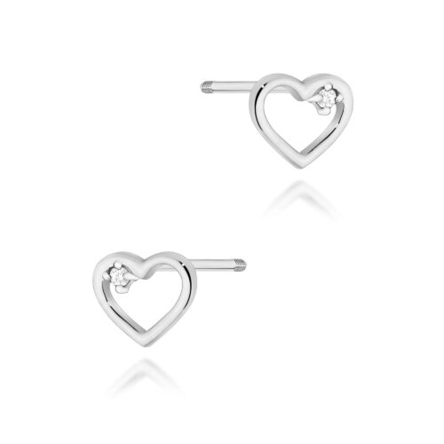 Kolczyki K0079 Diament 2 x 0,005ct białe złoto sztyft zakręcany
