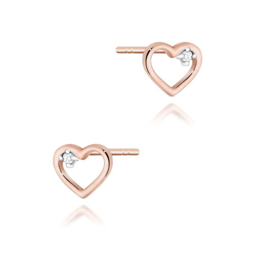 Kolczyki K0079 Diament 2 x 0,005ct różowe złoto