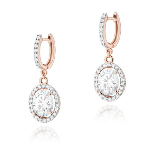 Kolczyki K0080 Diament Laboratoryjny 2 x 1,90ct różowe złoto