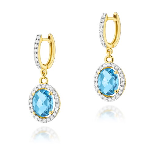 Kolczyki K0080 Topaz Swiss 2 x 1,70ct żółte złoto