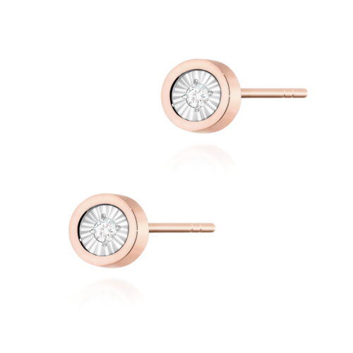 Kolczyki K0081 Diament 2 x 0,08ct różowe złoto