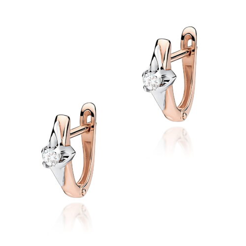 Kolczyki K0088 Diament 2 x 0,08ct różowe złoto
