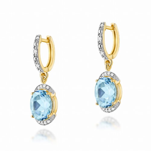 Kolczyki K0150 Topaz Swiss 2 x 3,00ct żółte złoto