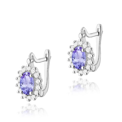 Kolczyki K0182 Tanzanit 2 x 0,40ct białe złoto