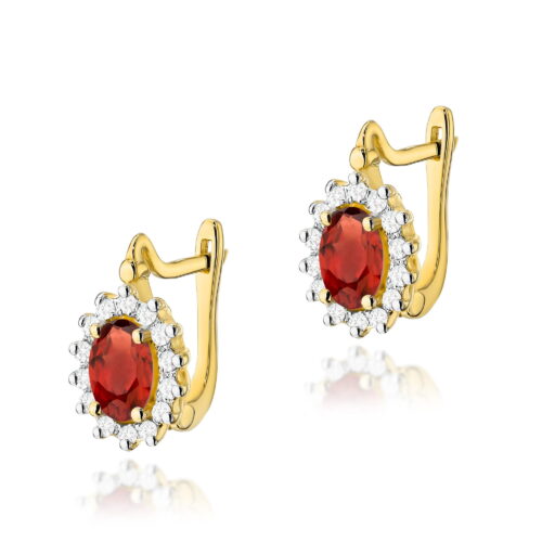 Kolczyki K0182 Granat 2 x 0,50ct żółte złoto