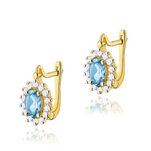 Kolczyki K0182 Topaz Swiss 2 x 0,50ct żółte złoto