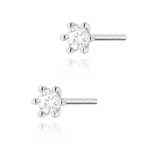 Kolczyki K0222 Diament 2 x 0,08ct białe złoto