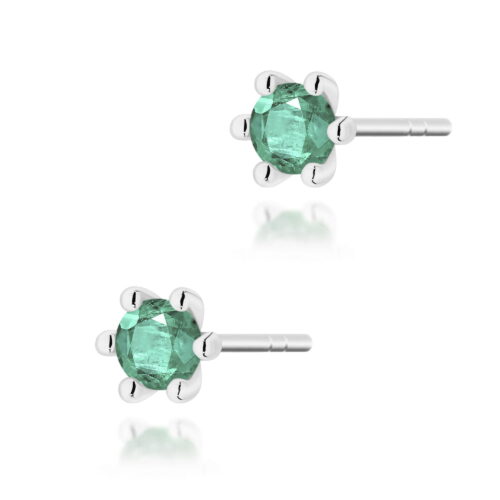 Kolczyki K0222 Szmaragd 2 x 0,15ct białe złoto