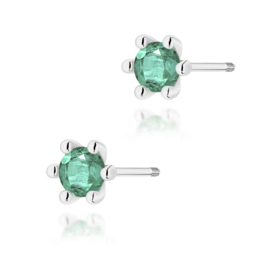 Kolczyki K0222 Szmaragd 2 x 0,30ct białe złoto sztyft zakręcany
