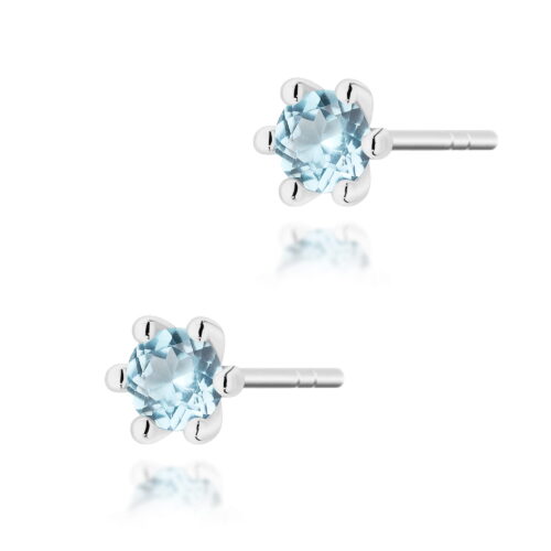 Kolczyki K0222 Topaz Swiss 2 x 0,15ct białe złoto
