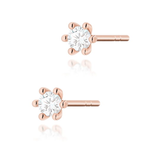 Kolczyki K0222 Diament 2 x 0,10ct różowe złoto