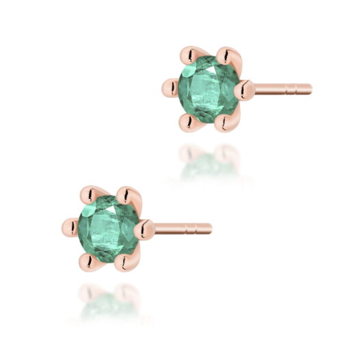 Kolczyki K0222 Szmaragd 2 x 0,30ct różowe złoto