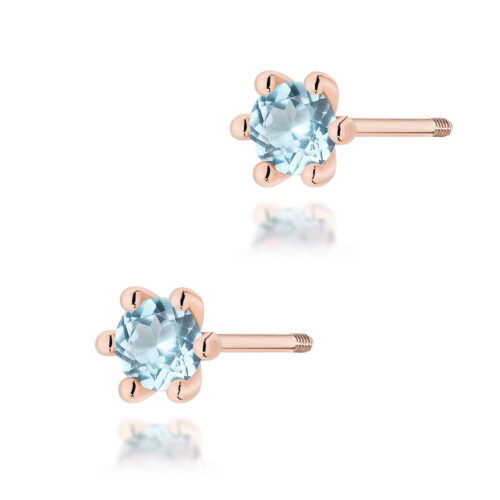 Kolczyki K0222 Topaz Swiss 2 x 0,15ct różowe złoto sztyft zakręcany
