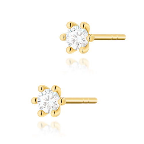 Kolczyki K0222 Diament 2 x 0,08ct żółte złoto
