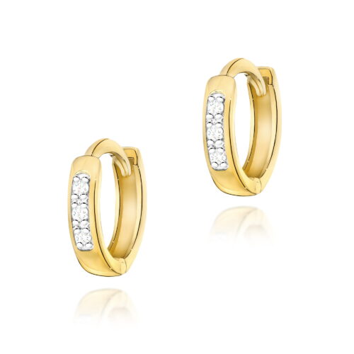 Kolczyki K0235 z diamentami żółte złoto