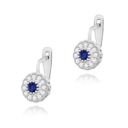 Kolczyki K0284 Szafir 2 x 0,15ct białe złoto