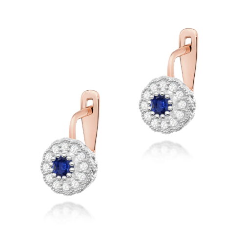 Kolczyki K0284 Szafir 2 x 0,15ct różowe złoto