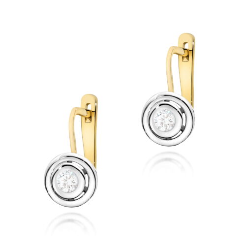 Kolczyki K0294 Diament 2 x 0,10ct żółte złoto