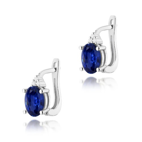 Kolczyki K0308 Szafir 2 x 0,90ct białe złoto