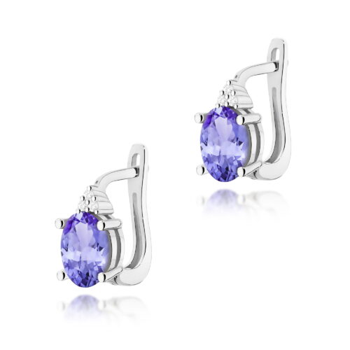 Kolczyki K0308 Tanzanit 2 x 0,70ct białe złoto