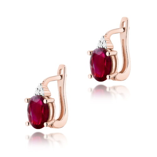 Kolczyki K0308 Rubin 2 x 1,00ct różowe złoto