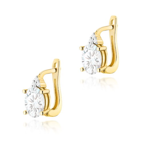 Kolczyki K0308 Diament Laboratoryjny 2 x 0,70ct żółte złoto