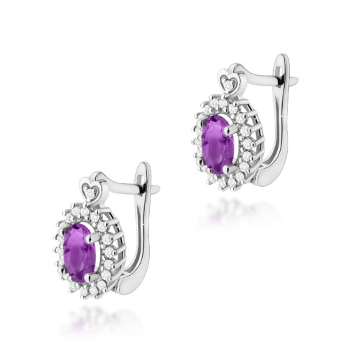 Kolczyki K0312 Ametyst 2 x 0,80ct białe złoto