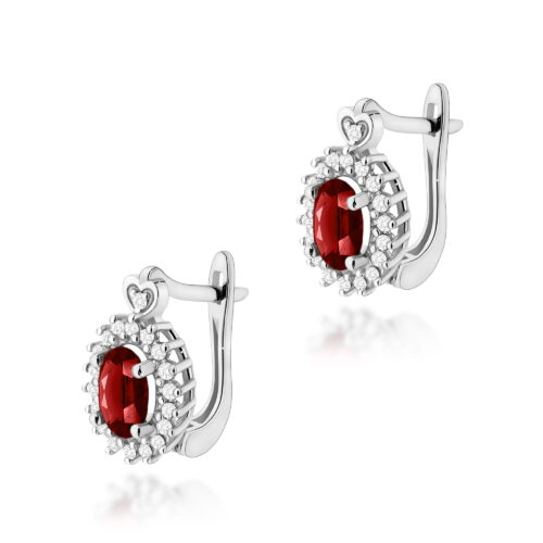 Kolczyki K0312 Granat 2 x 0,50ct białe złoto
