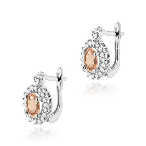 Kolczyki K0312 Morganit 2 x 0,40ct białe złoto