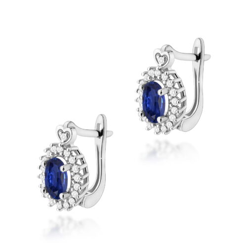Kolczyki K0312 Szafir 2 x 0,70ct białe złoto