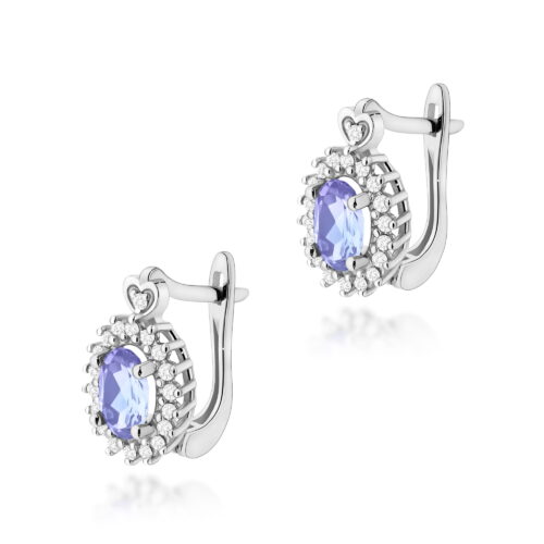 Kolczyki K0312 Tanzanit 2 x 0,40ct białe złoto