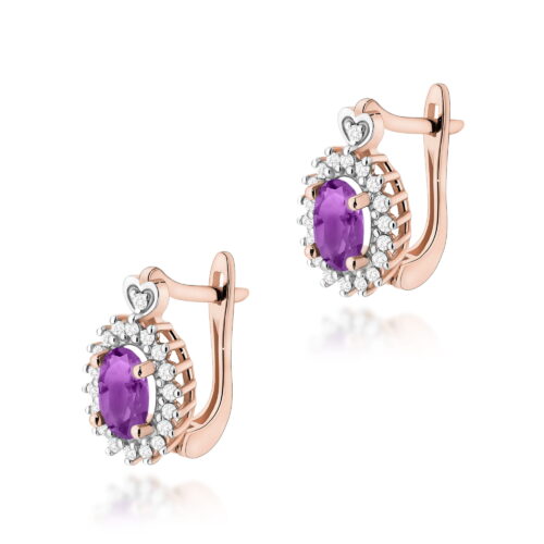 Kolczyki K0312 Ametyst 2 x 0,80ct różowe złoto